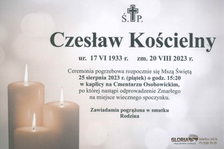 Pożegnanie dr. hab. Czesława Kościelnego