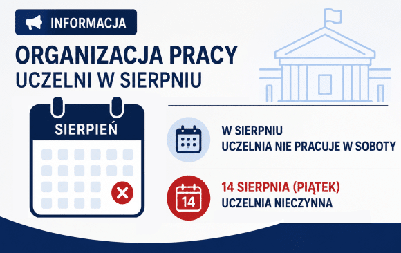 Organizacja pracy Uczelni w&nbsp;sierpniu