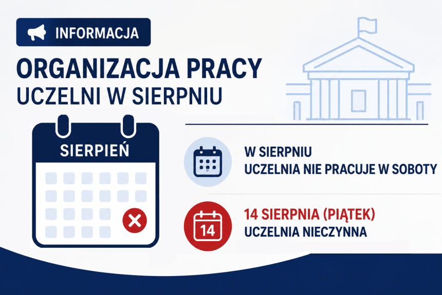 Organizacja pracy Uczelni w&nbsp;sierpniu
