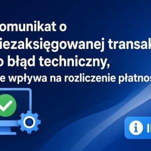 Komunikat o&nbsp;„niezaksięgowanej transakcji”