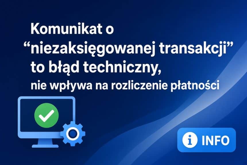 Komunikat o&nbsp;„niezaksięgowanej transakcji”